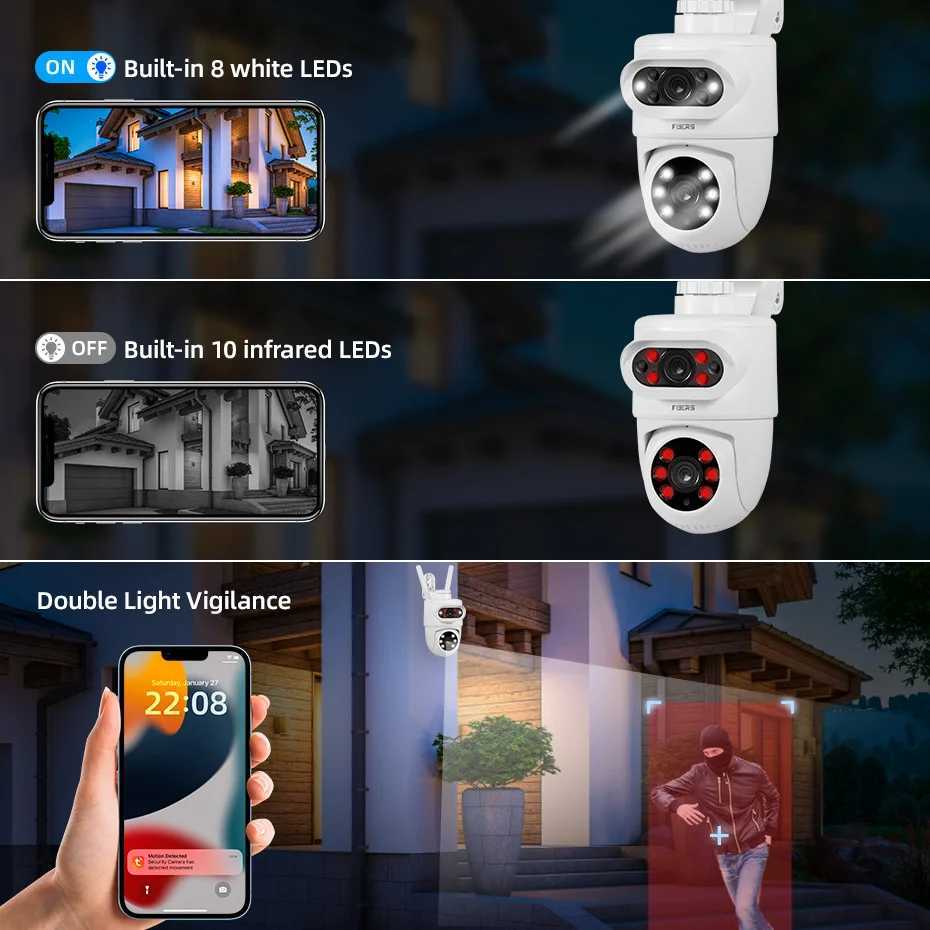 FUERS 5K 10MP Dual Lens IP Camera Tuya Smart He Security Auto Tracking Wireless Al WIFI CCTV Surveillance Outdoor Camera Z250212