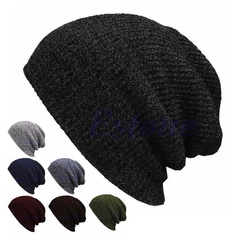 Unisex Knit Baggy Beanie Winter Hat Outdoor Skiing Slouchy Chic Knitted Cap winter hats for wen hats for men X250212