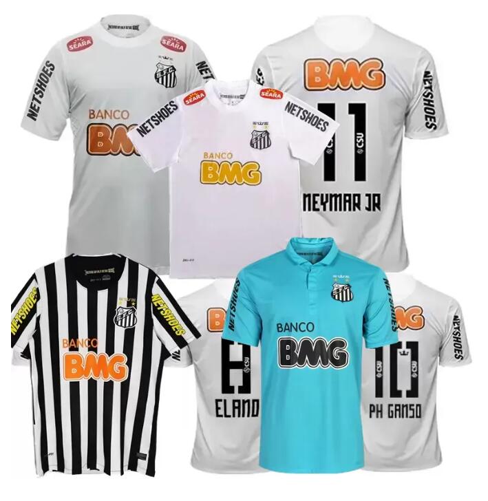 2013 Santos retro soccer Jerseys men and kids kit 12 13 NEYMAR JR Ganso Elano Borges Felipe Anderson vintage classic Football Shirt Top quality