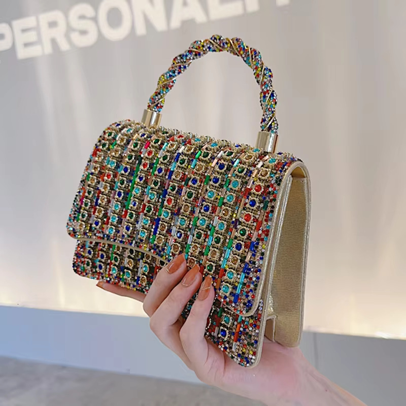 Dazzg High-End Custom-Made Evening Niche Design Small Square Bag, Women's New Fashion Single Shoulder Crossbody Bag