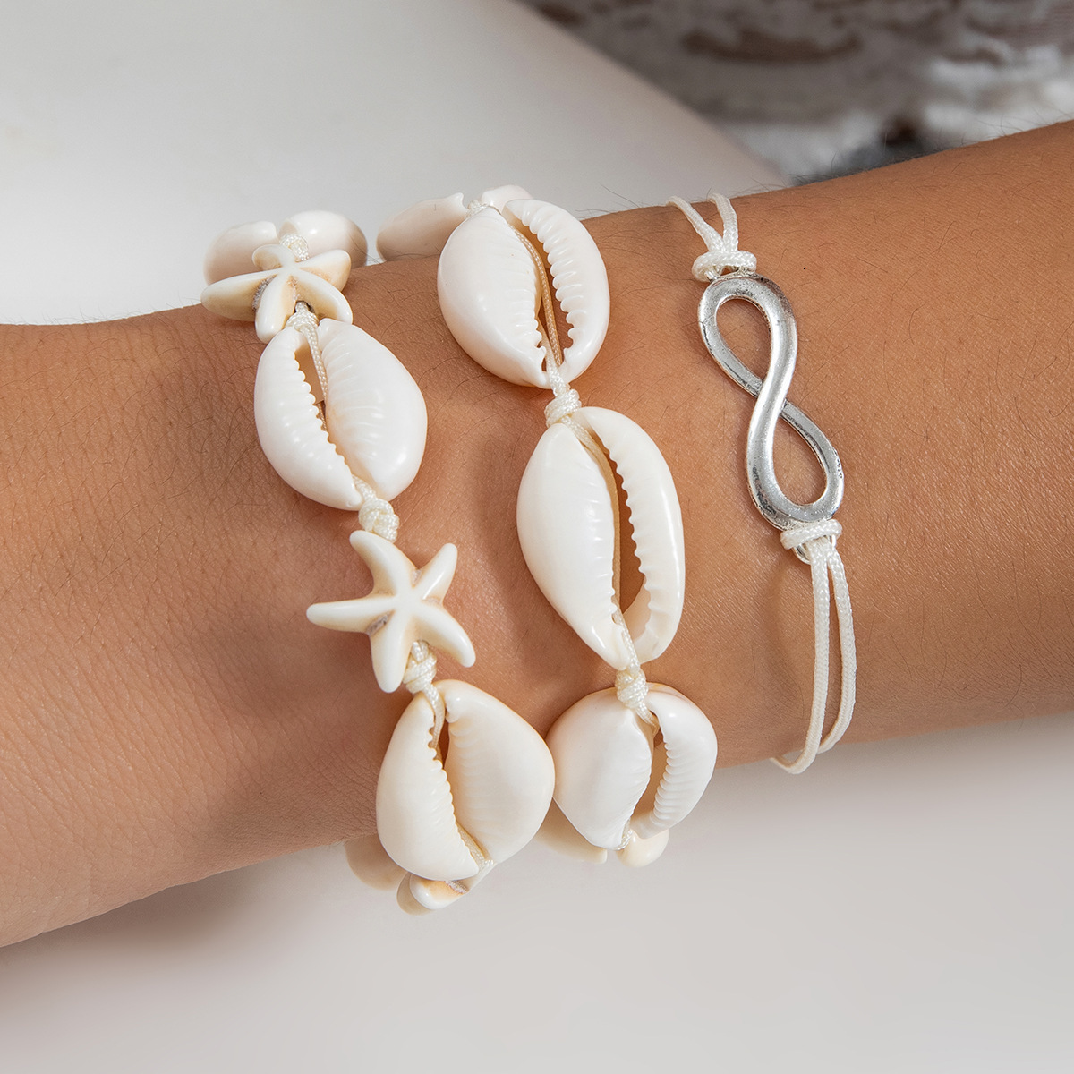 fashion Jewelry Beach Ocean Style Fake designer Shell Bracelet Bohemian Woven Beaded Starfish Handmade