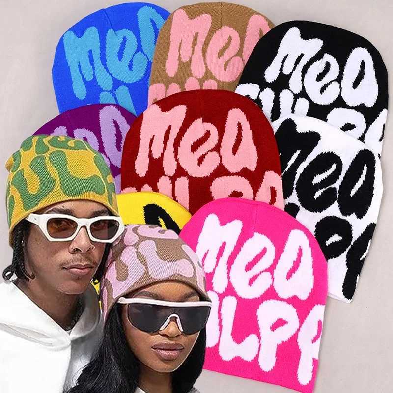 New Fashion Meacpa Unisex Y2K Beanies Hat Graphic Winter Hats Warm Knitted Hip Hop Wool Sklies Caps for Men Wen Cool Caps X250212