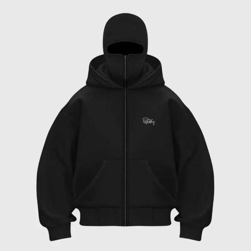Y2k Gothic Men's Hoodie Hooded Zipper Jacket Hip Hop Star Printing Oversized Fashion Punk Streetwear Haruku Vintage Sweatshirt
