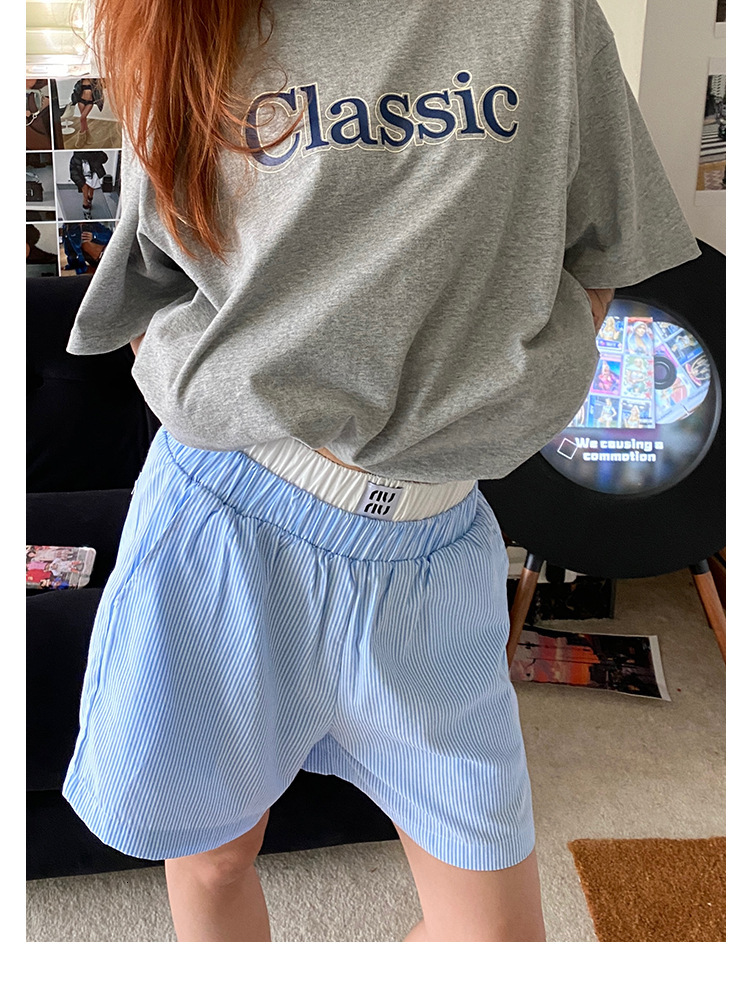 Women's Summer New Straight Tube Loose Casual Wide Leg Breathable Quick Drying Sexy Beach Pants Fashionable Compact And Exquisite Fake Two-piece 