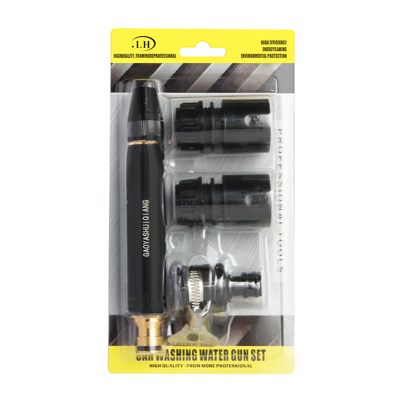 Adjustable High Pressure Handheld Spray Gun Brass Connector Steel Scrubber Outlet Nozzle Hydro Outdoor Lawn Metal
