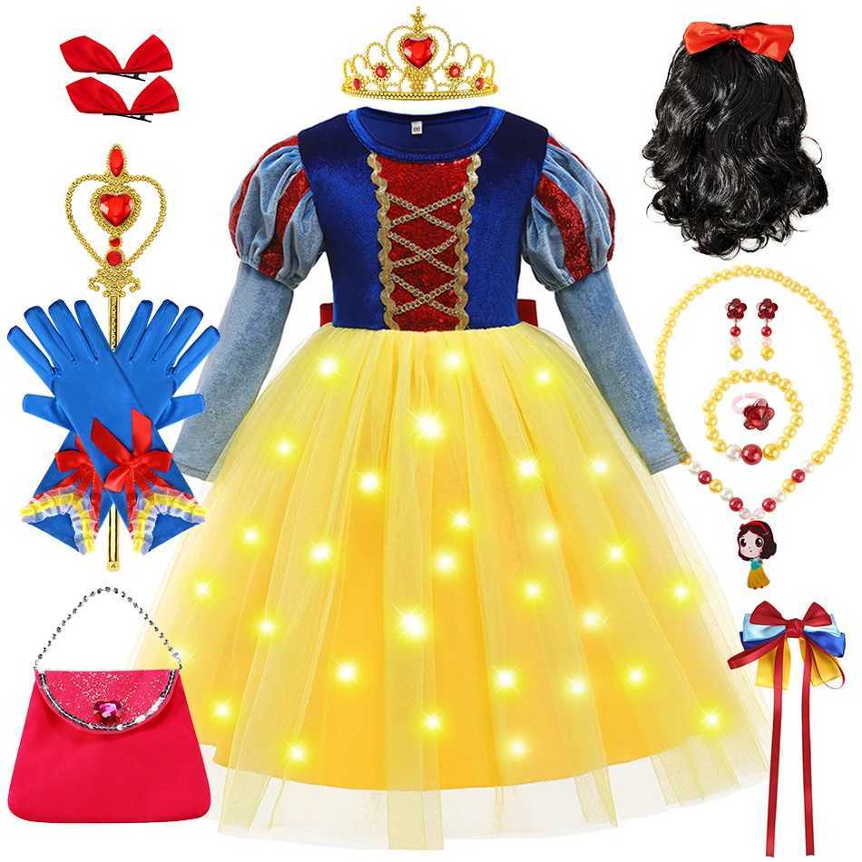 Girls Princess Dress Snow White Costume Kids Cosplay Carnival Christmas Par Children Birthday Clothing Role Playing VestidosXJ250117