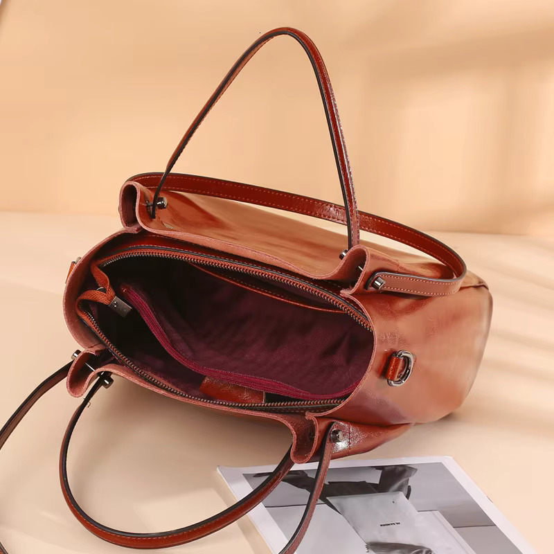 NEW 100% Cowhide Genuine Leather Women's Shoulder Tote Large Capacity Crossbody Bag Commuter Fashion Handbag gift bag