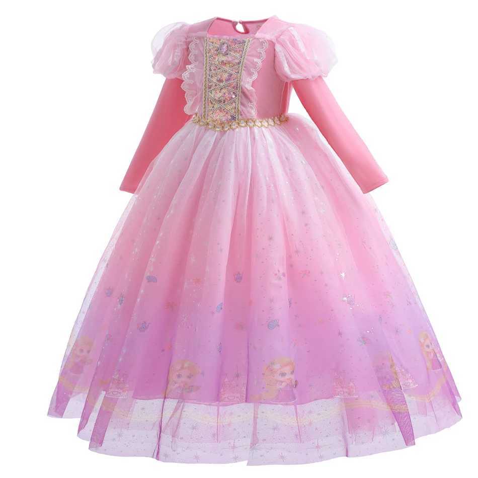 Girls Cosplay Princess Pink Dress Rapunzel Costume Kids d Sequin Prom Gown Christmas Halloween Birthday Par ClothingXJ250117