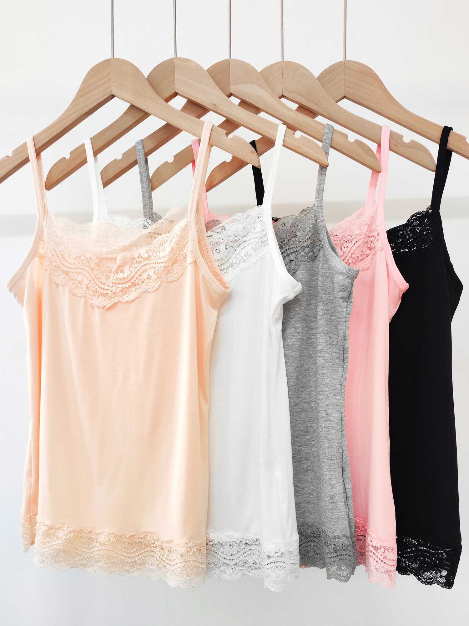 Lace Camisole Womens Solid Color Casual Vest Lace Splicing Can Be Worn Inside and Outside the VestXJ250212