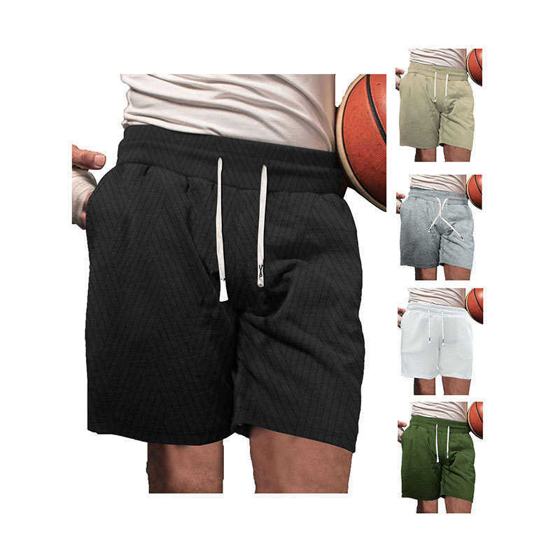Summer mens new style drawstring loose brushed skin friendly European casual sports mens shorts trend W250212