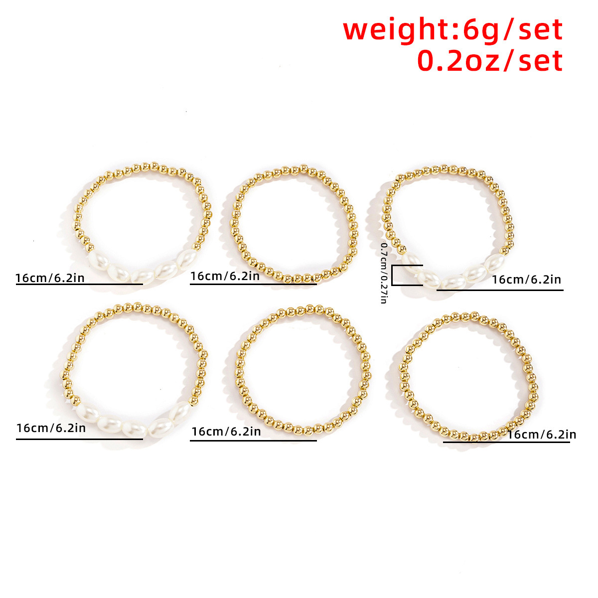 designer Minimalist imitation pearl set bracelet, cool style geometric bead splicing metal fashion bracelet jewelry