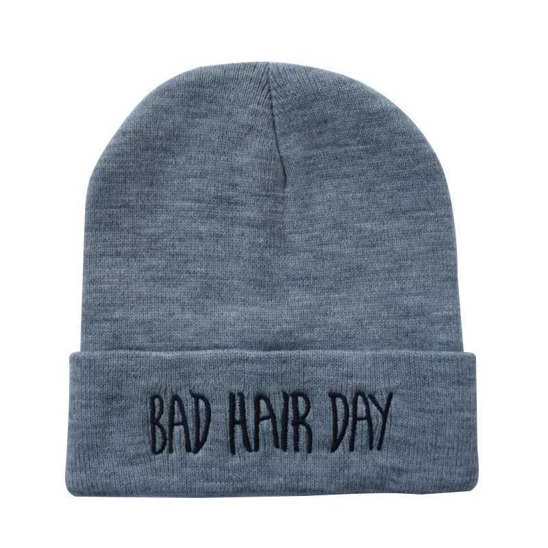 15 Winter Unisex Funny Bad Hair Day Hip Pop Beanie Hat Wen Men Ski Cap X250212