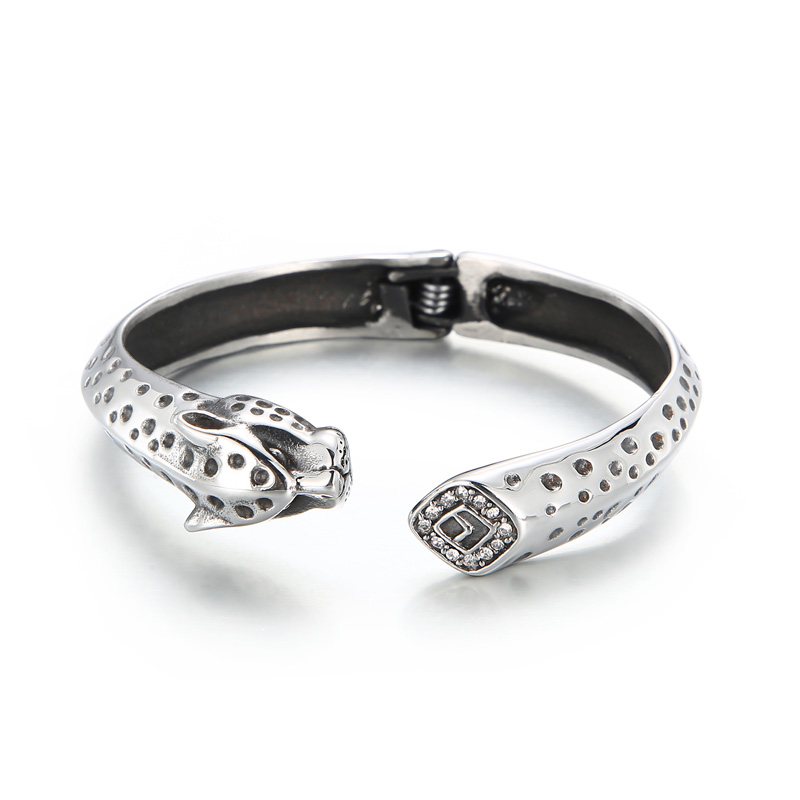 Fashion Women Girls Silver Rose Gold Stainless Steel Round Open Banble Zircon Bracelets Jewelry A Gift
