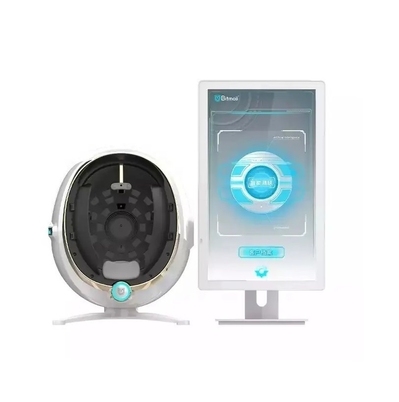 Newest Smart 3D 8 Spectrum Moji Skin Analyzer Pigmentation Acne Skin Texture Facial Scanner Tester Big Screen