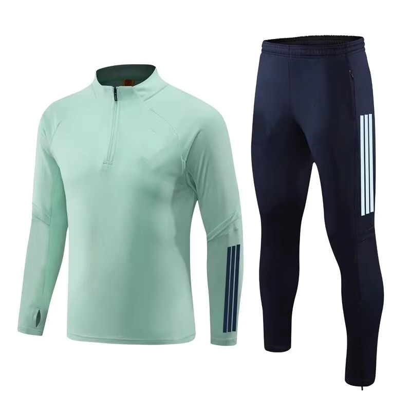 New Men's Sports Set Espanol Fans Long Zipper Jacket Training Wear Games Jerseys Soccer Kit Aldult Tops And Trousers Casual Wear