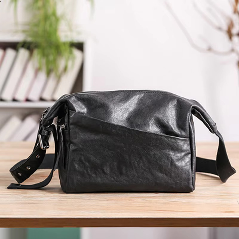 Shoulder Men's Cross Section Soft Cross-Body Bag Trendy Brand Large Capacity Vegetable Tanned Leather Person
