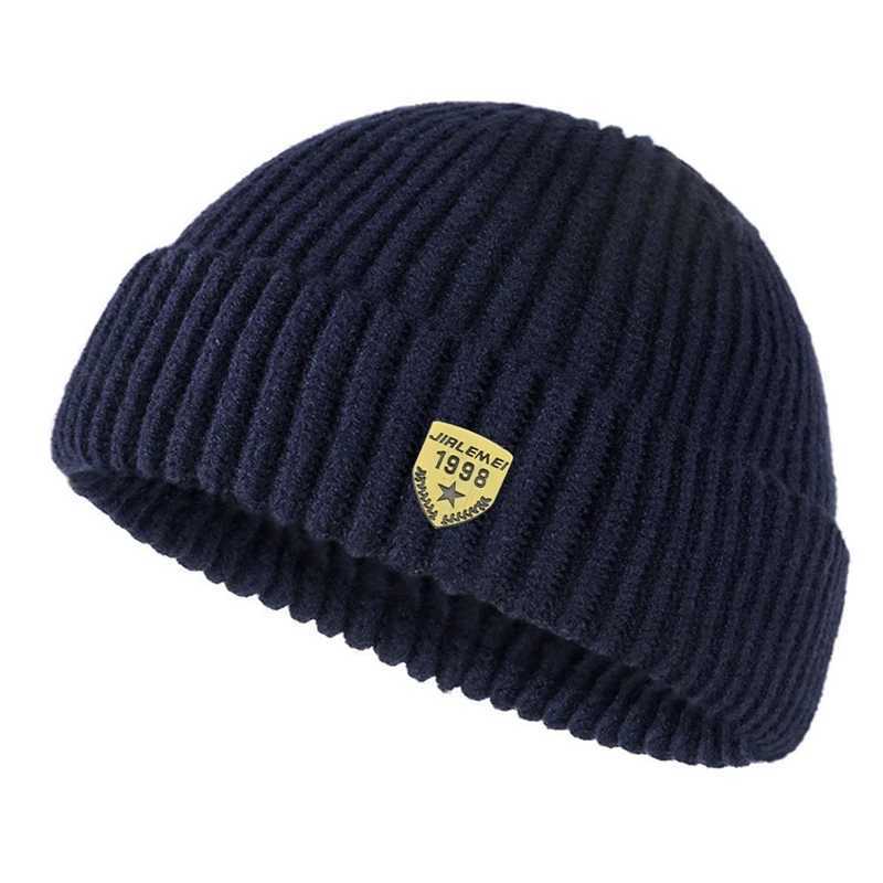 Street Style Hip Hop Sklcap Men Brimless Beanies Baggy Melon Cap Winter Keep Warm Knitted Bonnet Dancer Casual Beanies Hats X250212