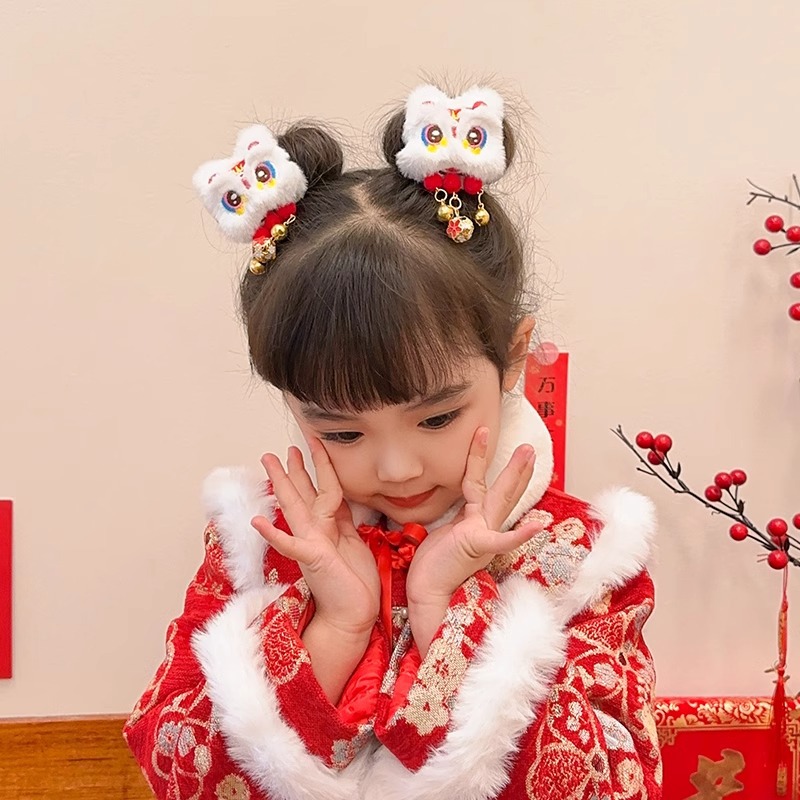 Kids' Red Lion Tresses Hair Clasps - Charming Ancient-Style Split Ends Headwear Decor
