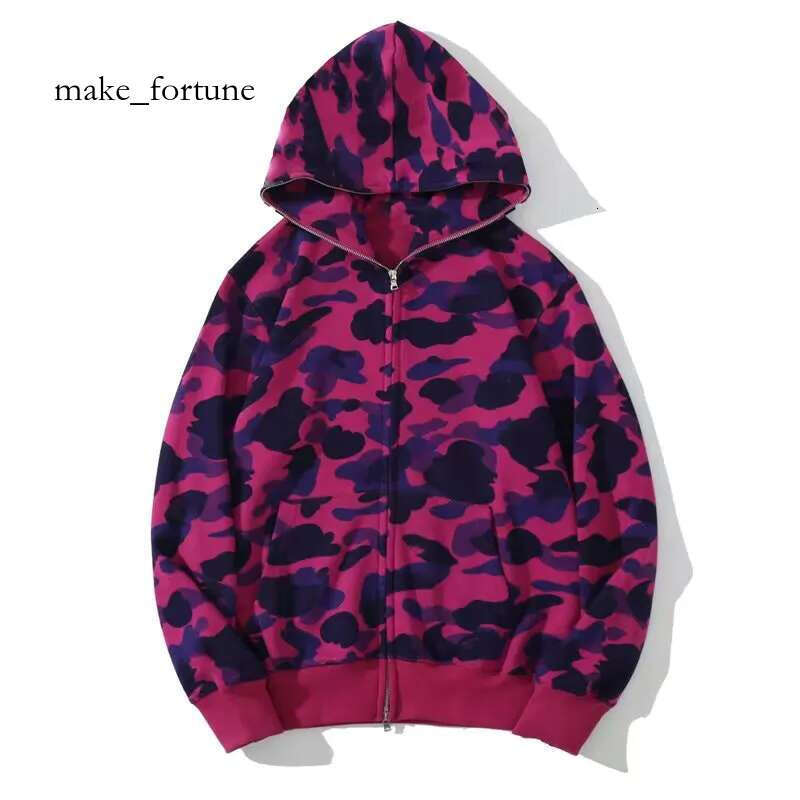 Designer Mens Women Hoodie Popular Shark Pattern Sportwear Camouflage Zip Up Hoodies High Quality Pure Bapelies Hoodie D33