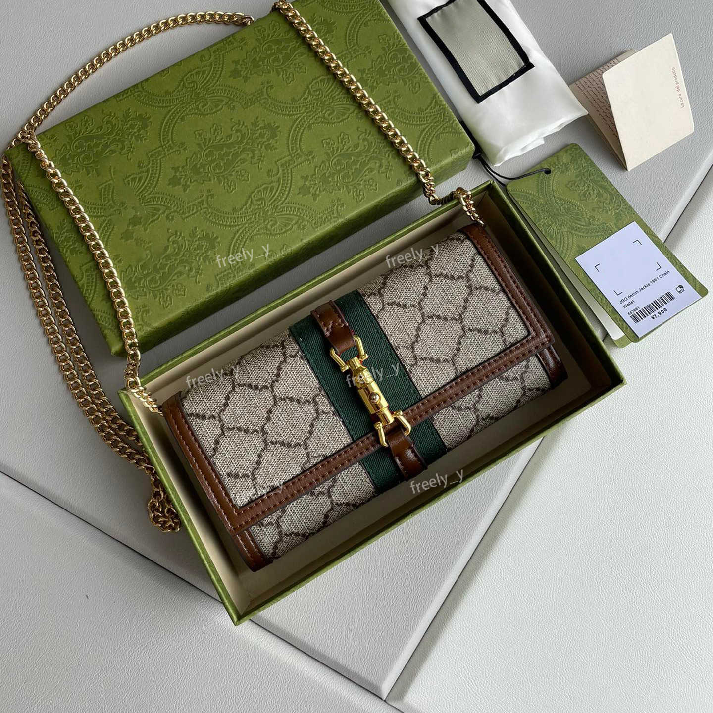 Shoulder Bags Jackie 1961 series presbyard canvas brown leather Gold horse snap chain Bag Shoulder bag Crossbody bag