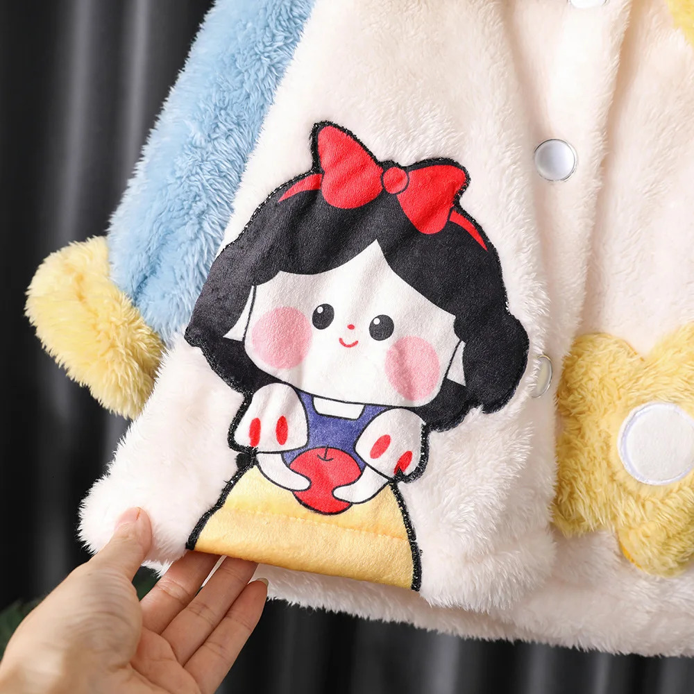 2024 Autumn Winter Kids Girls 2PCS Sleepwear Set Coral Velvet Cartoon Long Sleeve Coat Pants Sleepsuit Children Girls Pajamas 250211bj