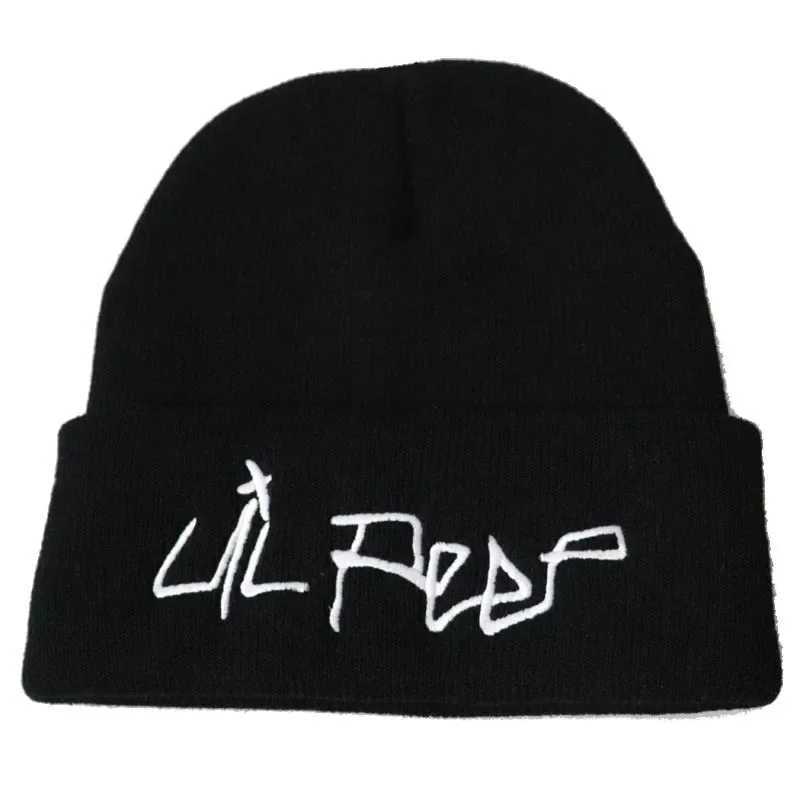 Casual Lil Peep Beanies Embroidery Warm Soft Knitted Hat Hip-Hop Bonnet Unisex X250212