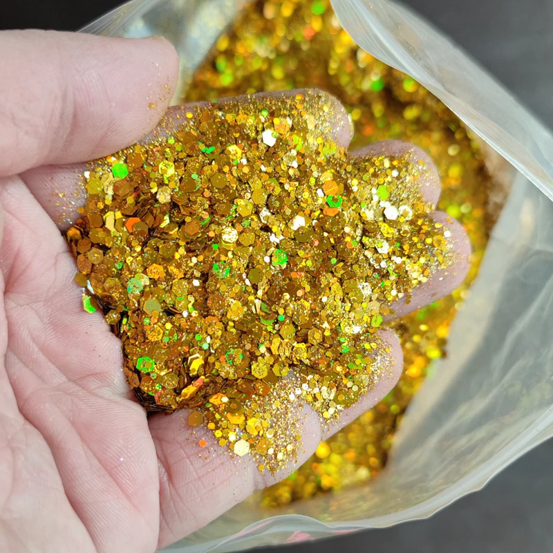 106 colors Wholesale 1KG Hexagon Holographic Chunky Glitter Nail Tips Bulk Glitter Powder Flakes Sparkly Glitter Resin Crystal 250208