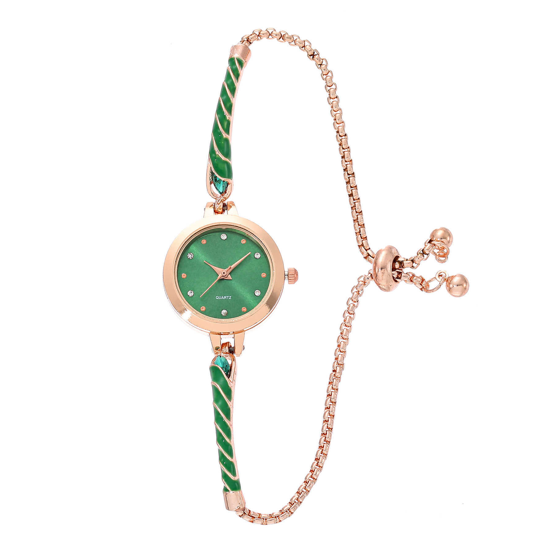 2024 New Fashion Diamond Set Round Womens Watch with Free Adjustment Bracelet and Quartz Watch for Women W250212