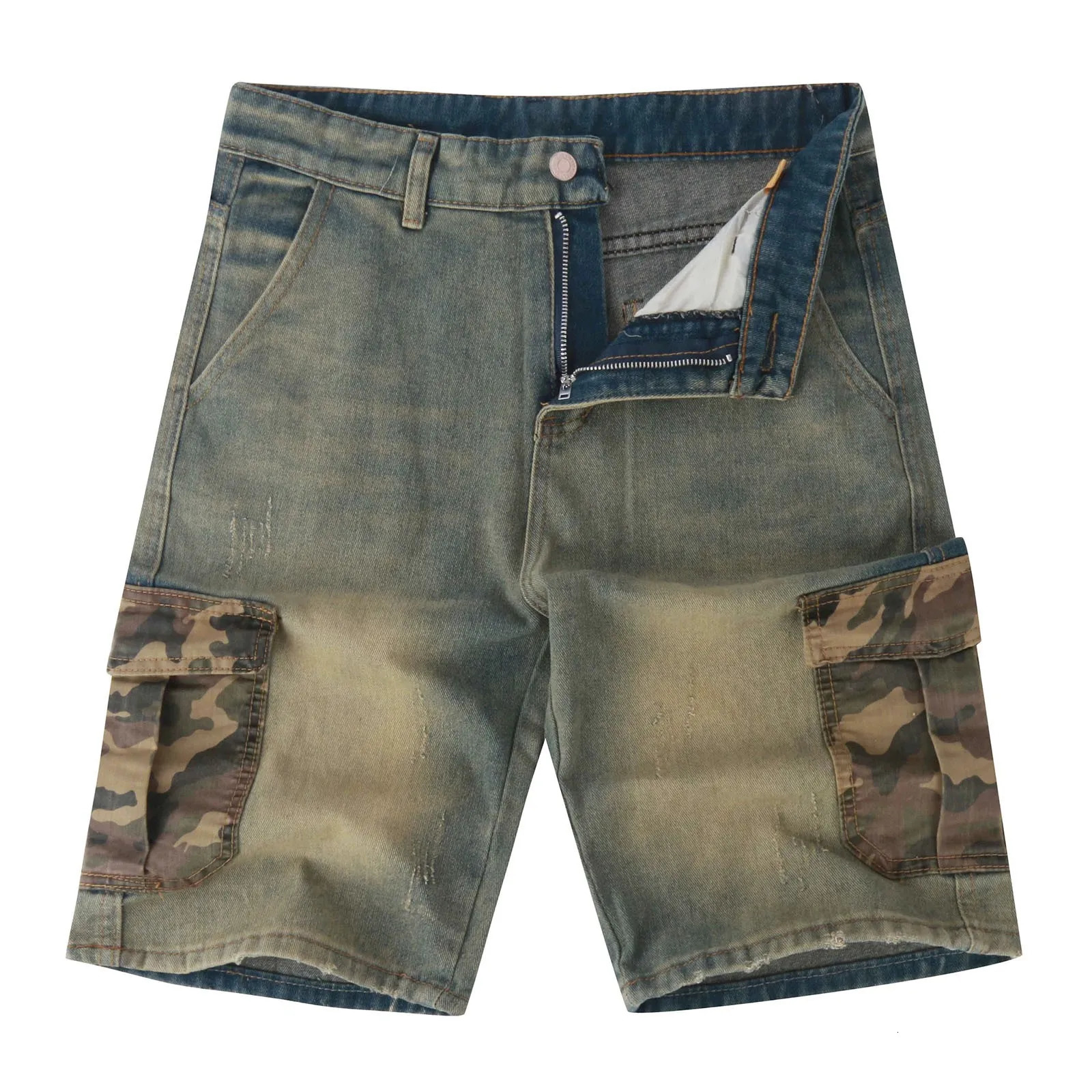 Product shorts mens casual denim with pockets plus size Ropa De Hombre pants 250211