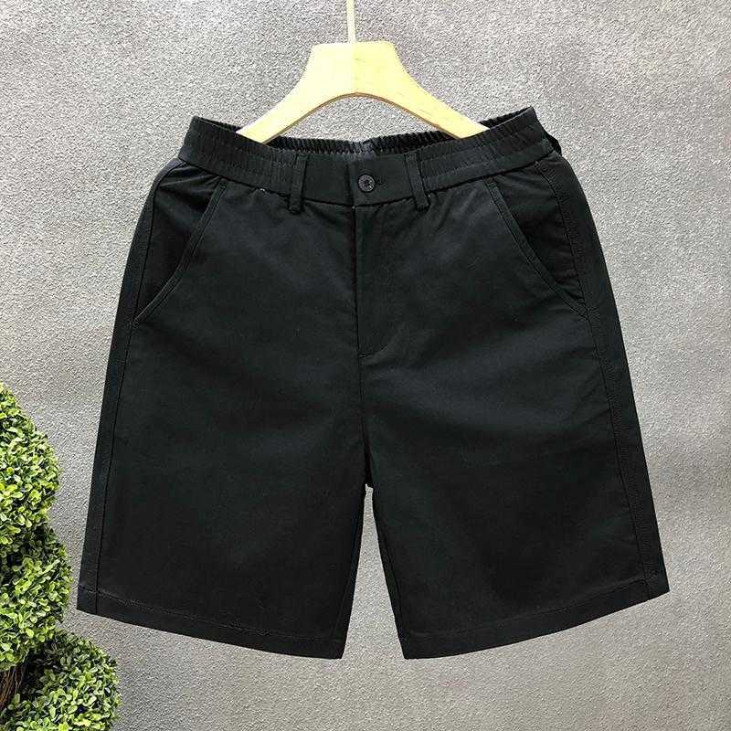 Casual Zipper Button Shorts Mens Ins Loose Trendy Straight Tube Half Elastic Waist Wear Slim Fit Five Part Pants W250212