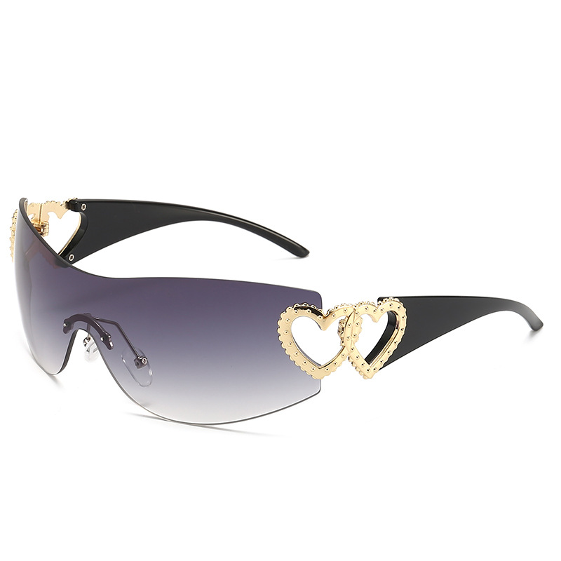 New love accessory one-piece sunglasses Y2K net red ins sunglasses European and American trend sunglasses 2025 Wholesale