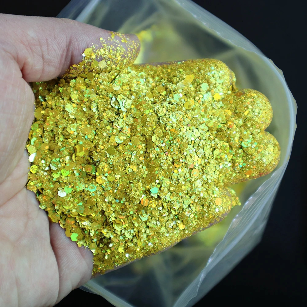 106 colors Wholesale 1KG Hexagon Holographic Chunky Glitter Nail Tips Bulk Glitter Powder Flakes Sparkly Glitter Resin Crystal 250208