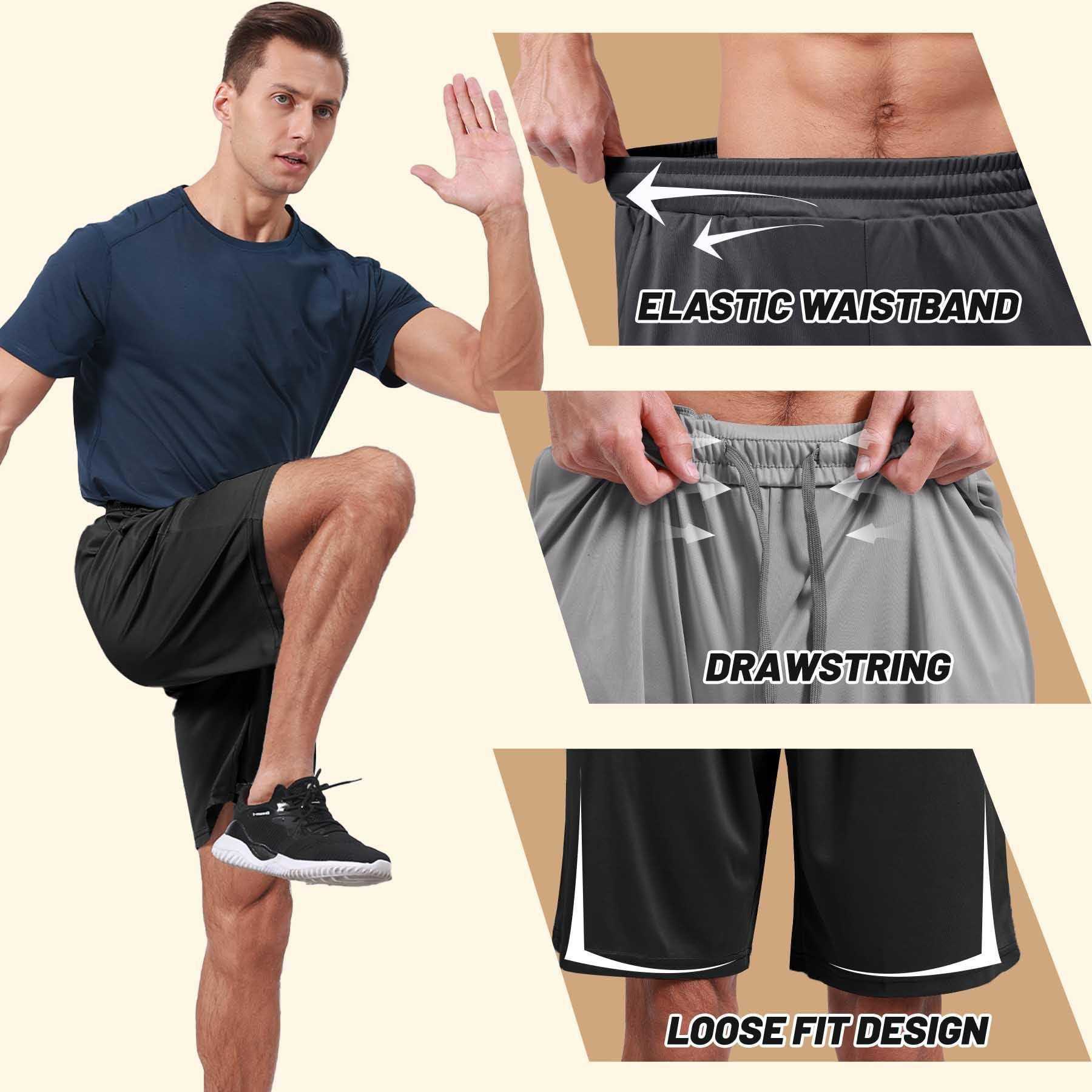 Summer outdoor mens quick drying pants breathable fitness running five inch pocket loose sports pants casual shorts W250212