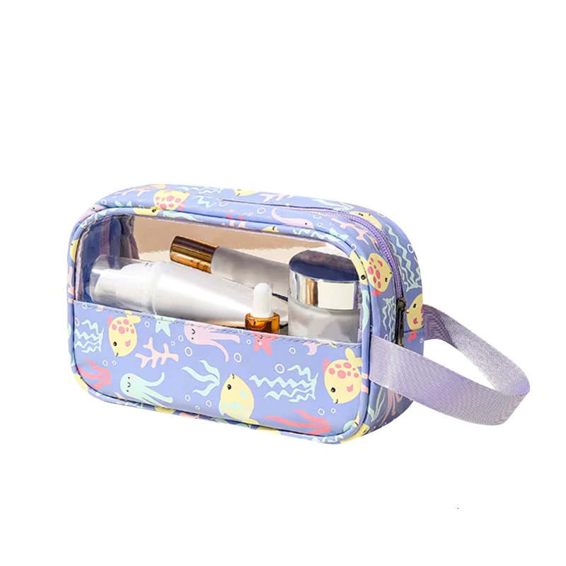 Portable Cosmetic Pouch Women Translucent Makeup Bag Large-Capacity Bath Wash Bags Multifunction Travel Waterproof Storage Case swissmilitary