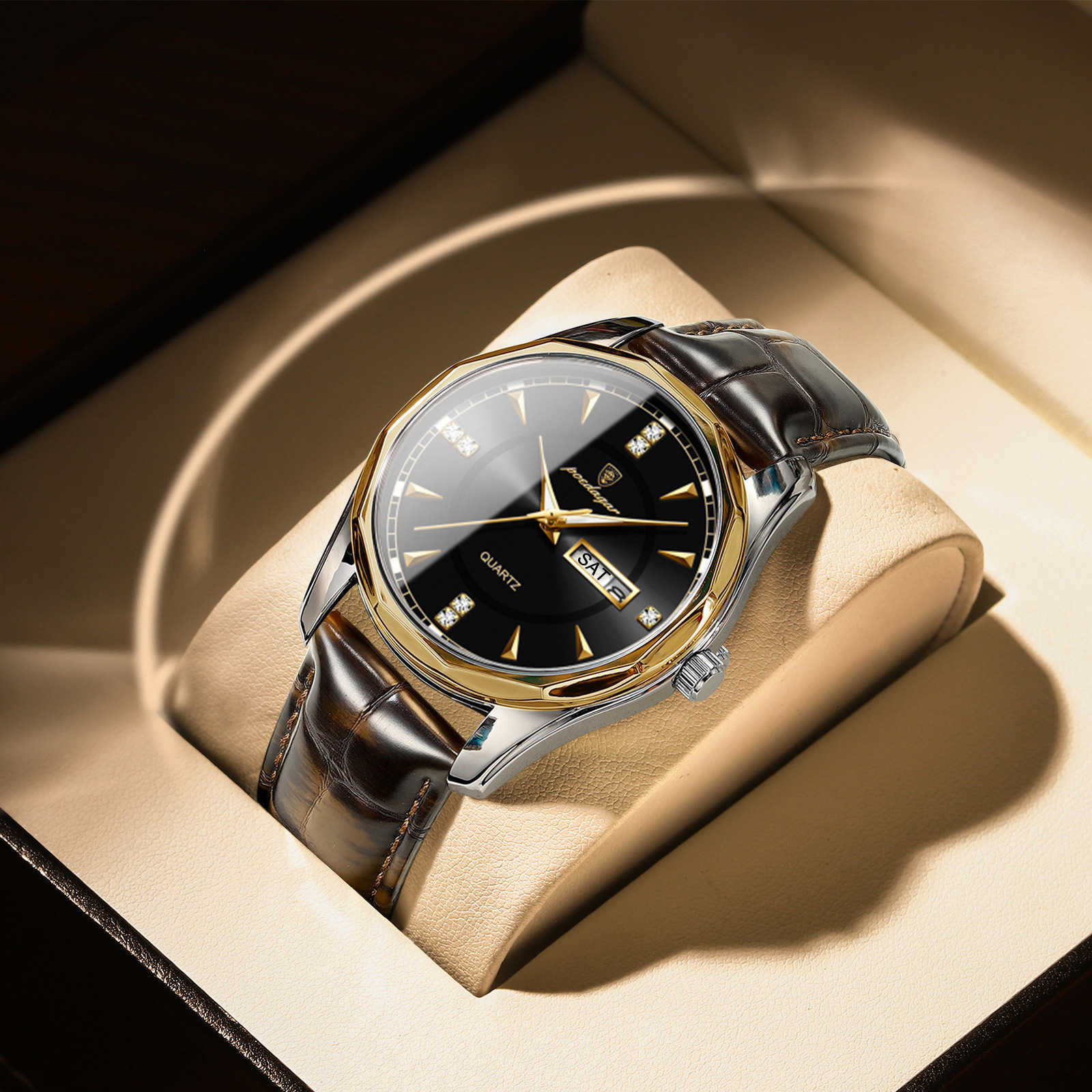 Baida eggplant new trend mens watch mens waterproof tungsten steel calendar quartz watch Tiktok W250212