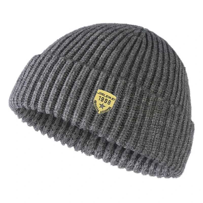 Street Style Hip Hop Sklcap Men Brimless Beanies Baggy Melon Cap Winter Keep Warm Knitted Bonnet Dancer Casual Beanies Hats X250212