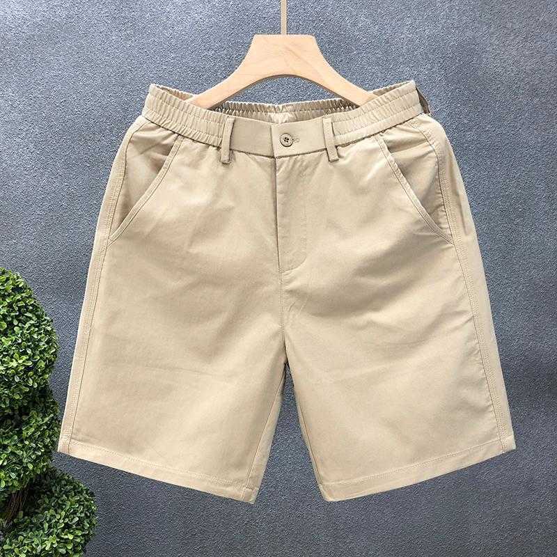 Casual Zipper Button Shorts Mens Ins Loose Trendy Straight Tube Half Elastic Waist Wear Slim Fit Five Part Pants W250212