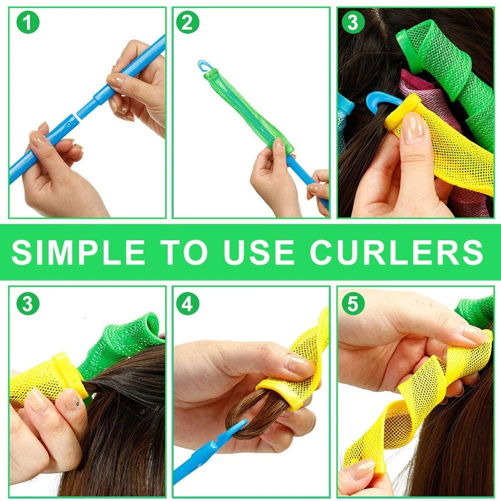 18 PCS Portable Magic Hair Curler Hair Styling Accessories Hair Curlers Non-Damaging Wave Formers Styling Tool DIY Hair Rollers 250207