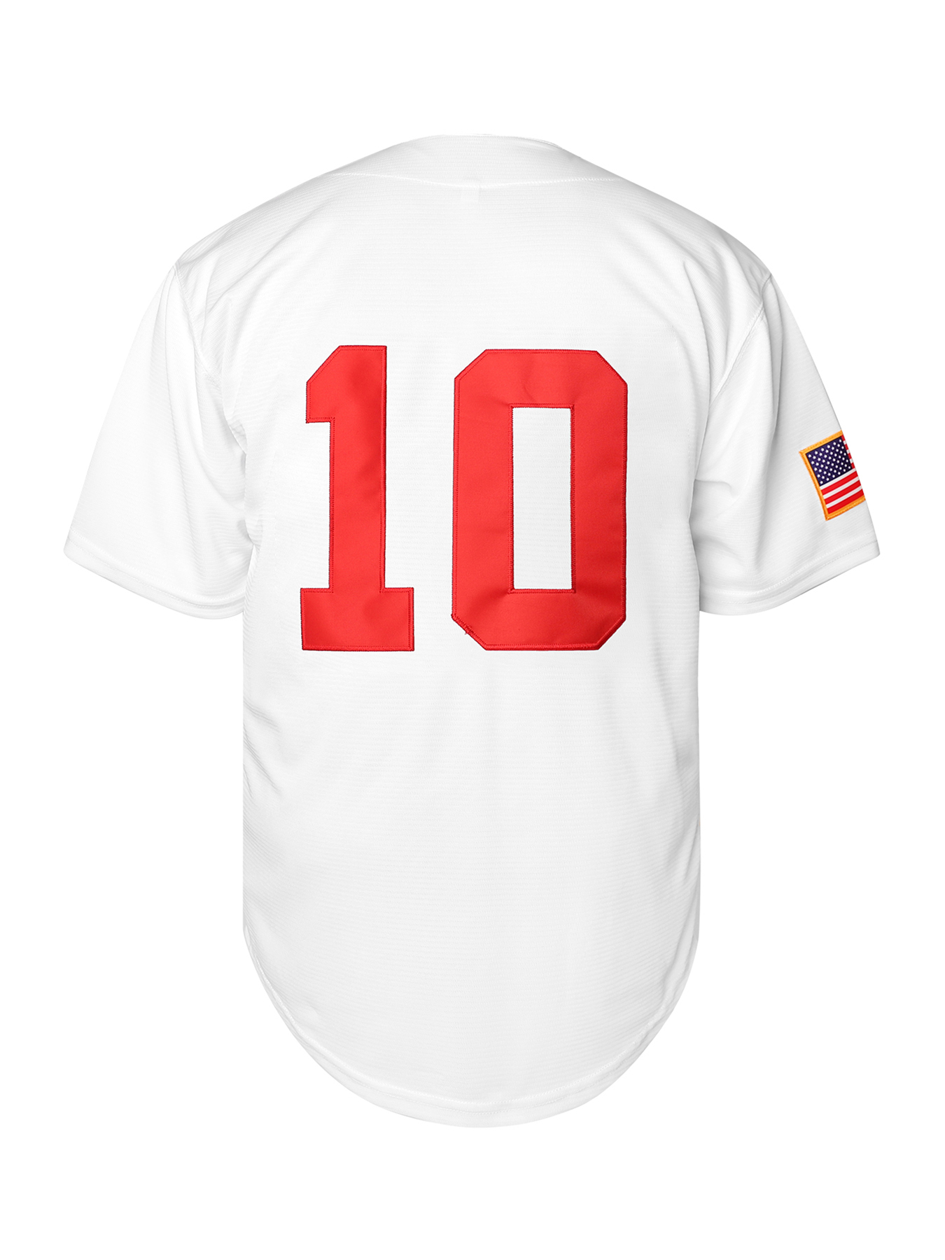 Custom White USA Baseball Jersey Breathable Striped Short Sleeve Shirt with Letter Embroidered Design for Training and Competition Blank No Name Men W