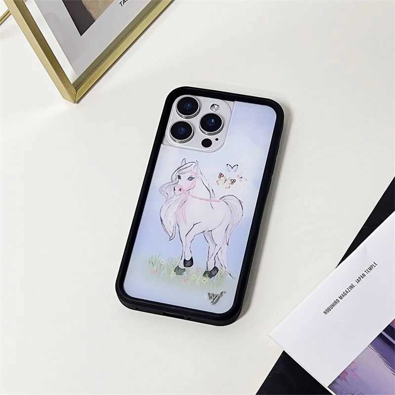 Wildflower 3D Flowers Phone Case for iPhone 16 15 14 13 12 Pro Max 16Plus Cute Moon Love WF Metal Wolf Cover Funda Z250211