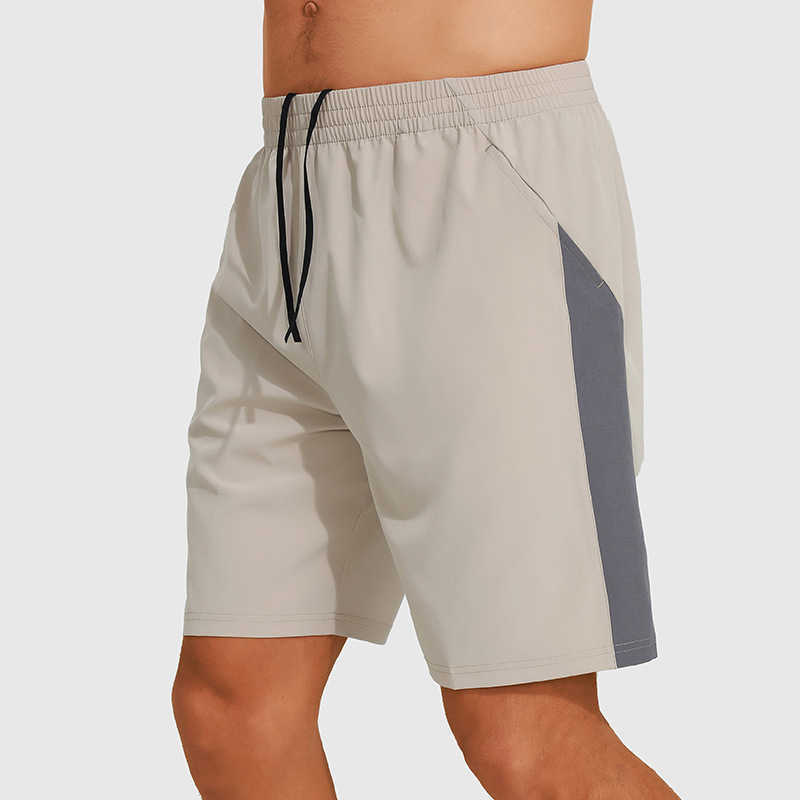 2024 new mens quick drying sports shorts lightweight and breathable summer loose color contrasting drawstring running and fitness shorts W250212