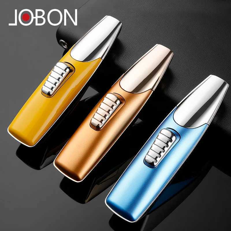 JOBON Fashion Cigar Jet Lighter Blue Flame Windproof Refillable Lighters Gift for FriendT250211