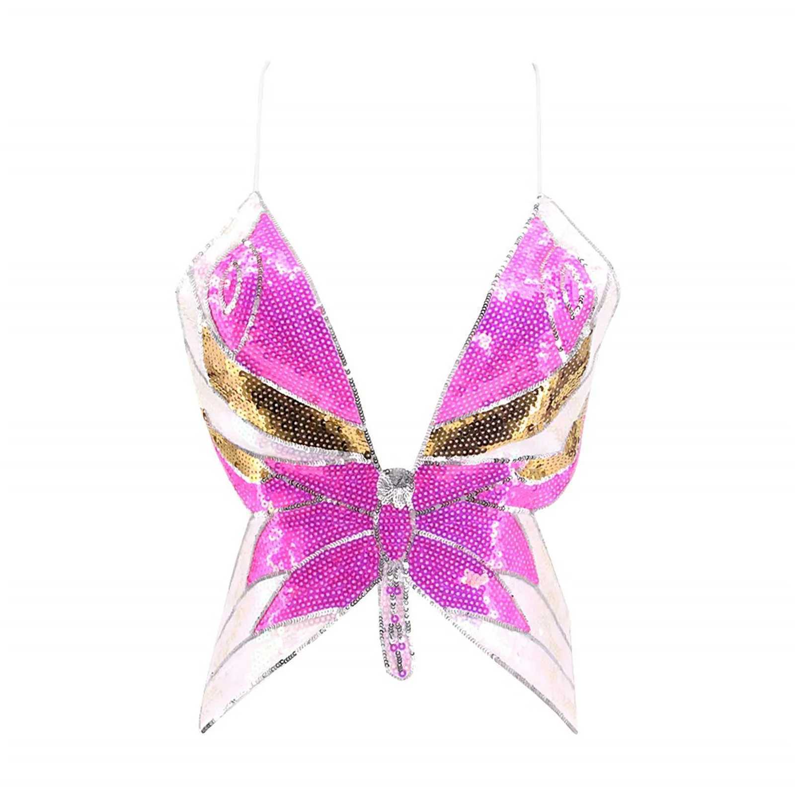 Sexy Backless Bandage Sparkly Sequin Crop Top for Women Fashion Dance Vest Carnival Come Bra Belly Outfits Sequin BrasXJ250212