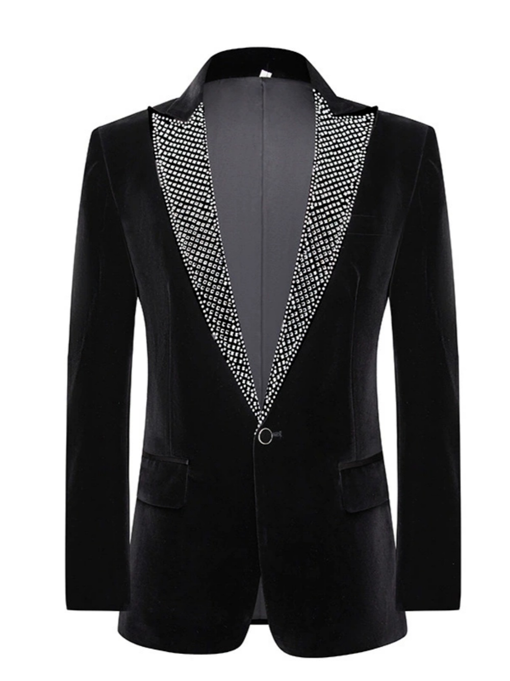 Star Wedding Tuxedos Beaded One Button Men Suit Peaked Lapel 2 Piece Set Jacket Pants Business Groom Blazers Customized