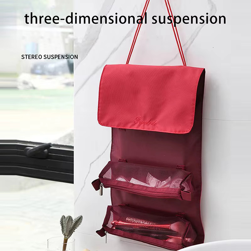 In 1 Detachable Makeup Women Zipper Mesh Large Capacity Cosmetics Pouch Foldable Portable Travel Wash Storage Bag swissmilitary