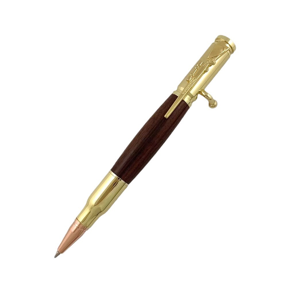 Ballpoint Pens Luxury Bolt Action Metal Wood Ballpoint Pen Black Ink Writing Journaling Notetaking Student Stationery Party Present