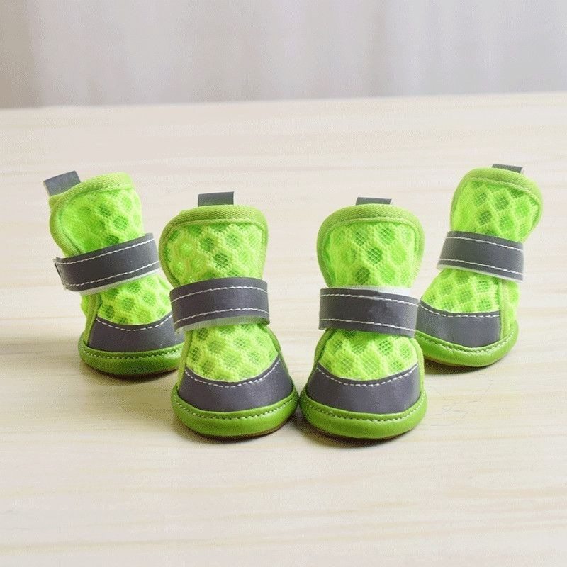 Dog Shoes for Small Dogs, Puppy Dog Boots Paw Protectors for Summer Hot Pavement, Hexagons are more breathable, Anti Slip Sole,with reflective strips 