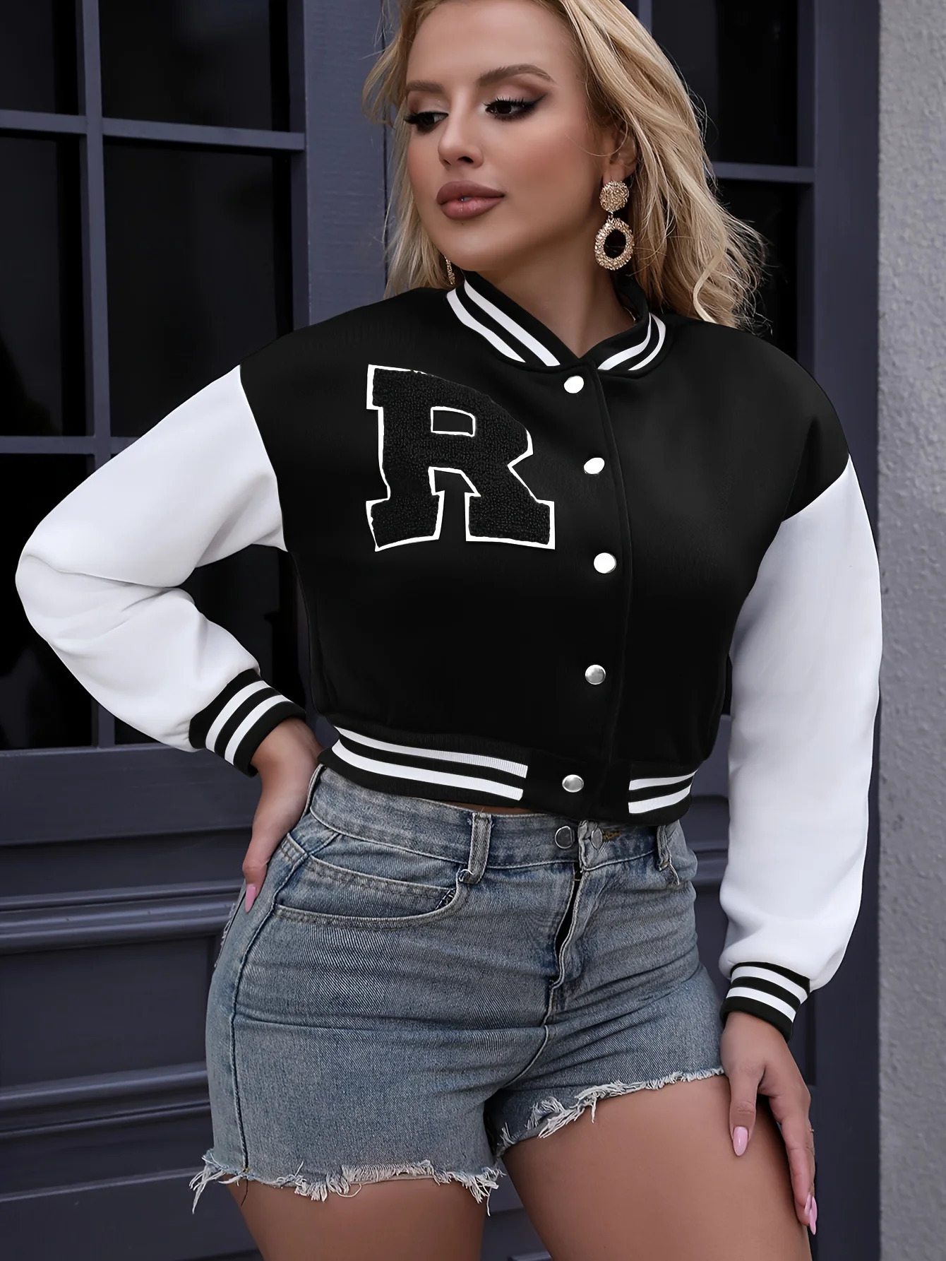 Jacket Casual Crop Button Front Spring Autumn Women Thin Jackets Tops Basic Bomber Jacket Long Sleeve Coat Casual O-neck Collar 250212