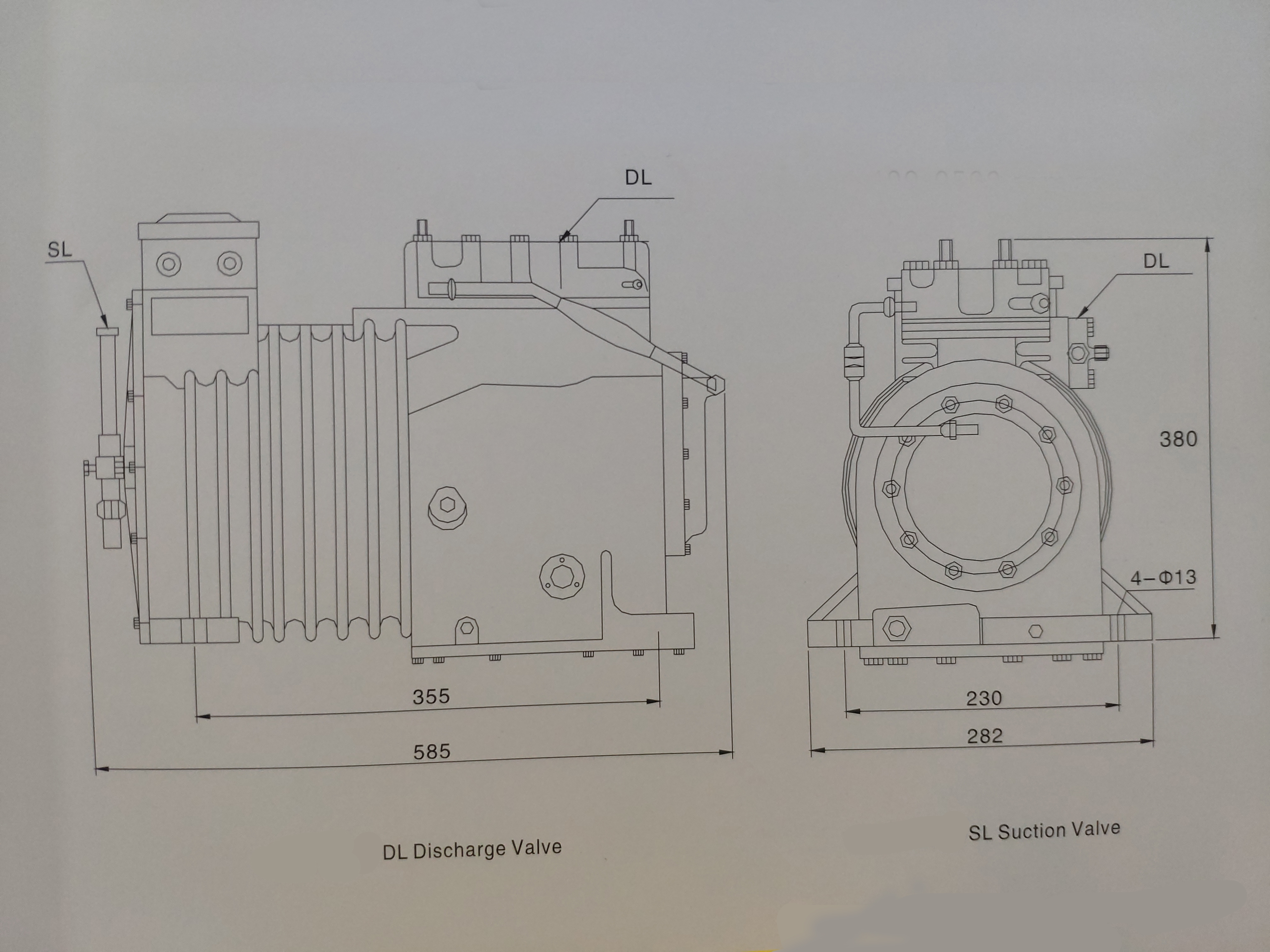 Semi-Closed Piston Refrigeration Compressor C-0400~0500