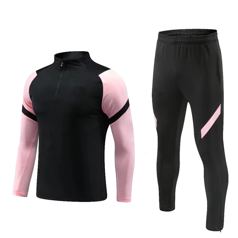 New Men's Sports Set Pian Fans Half Zipper Jacket Training Wear Games Jerseys Soccer Kit Aldult Tops And Trousers Casual Wea